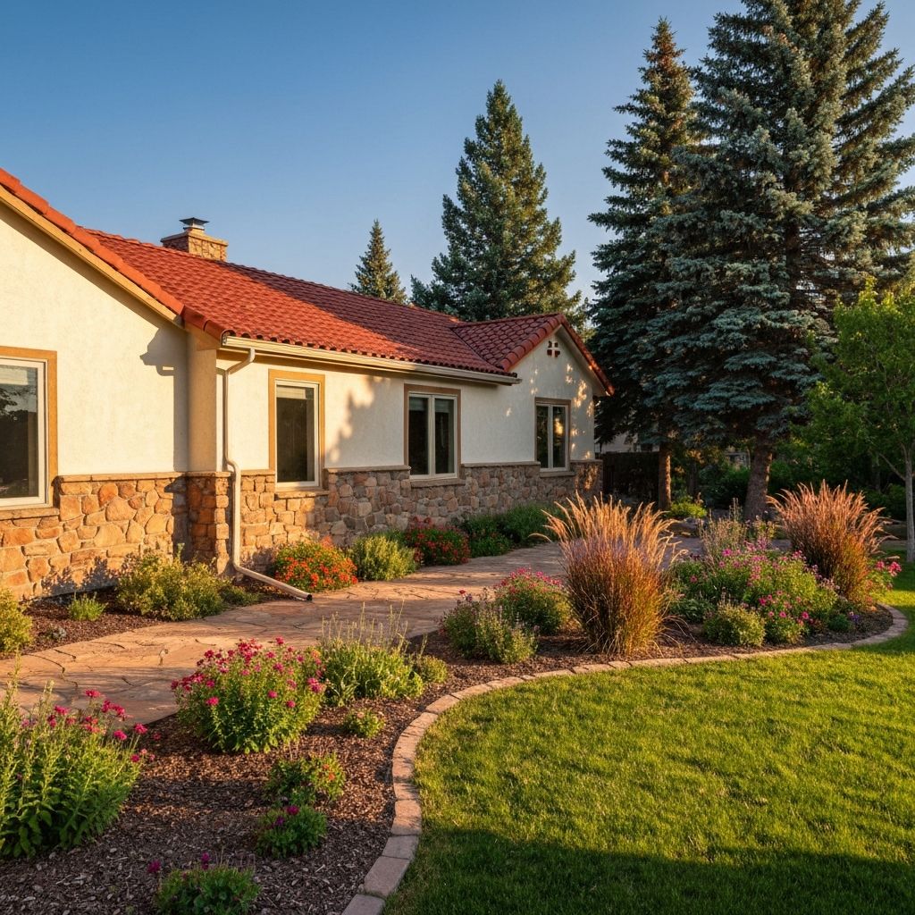 A cozy Colorado rental home with welcoming curb appeal and fresh landscaping
